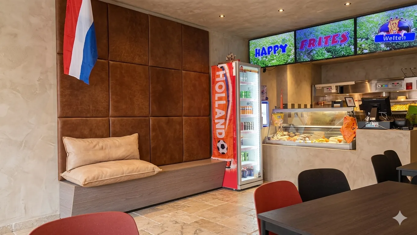 Interieur van Happy Frites Welten
